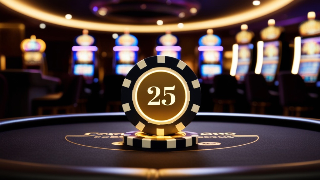 Gettone promozione da 25 euro su sfondo casinò scuro