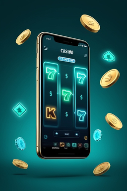 Smartphone con app casino su schermo
